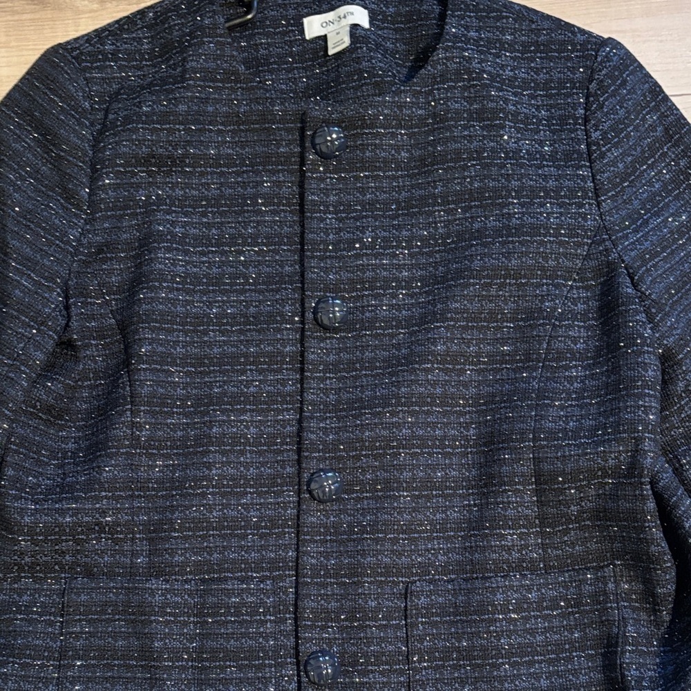 On 34th Black & Blue Button-Up Jacket - Picture 3 of 3